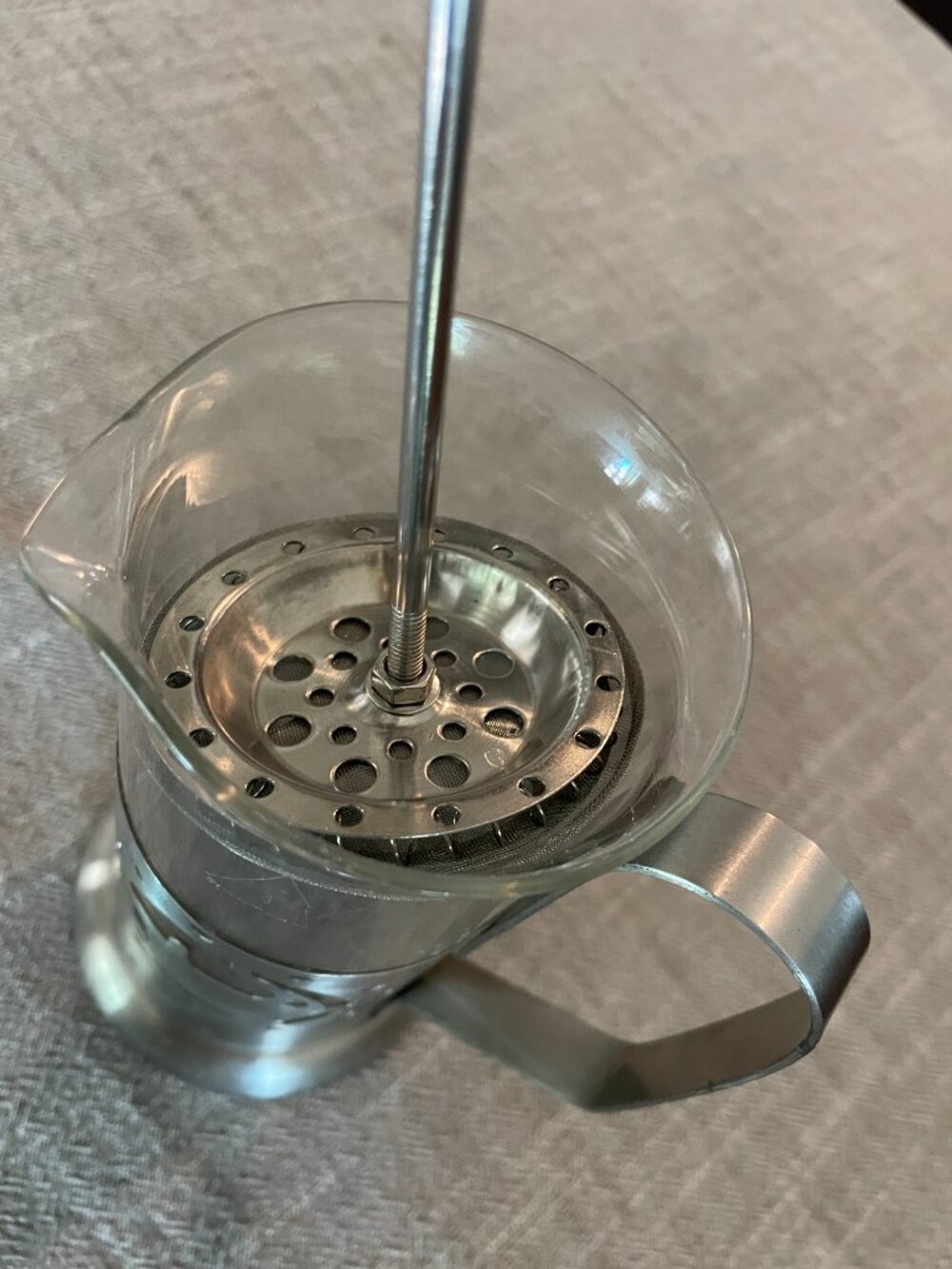 Stainless Steel French Press Coffee Maker with Coffee Cup Design 6" - Picture 3 of 5